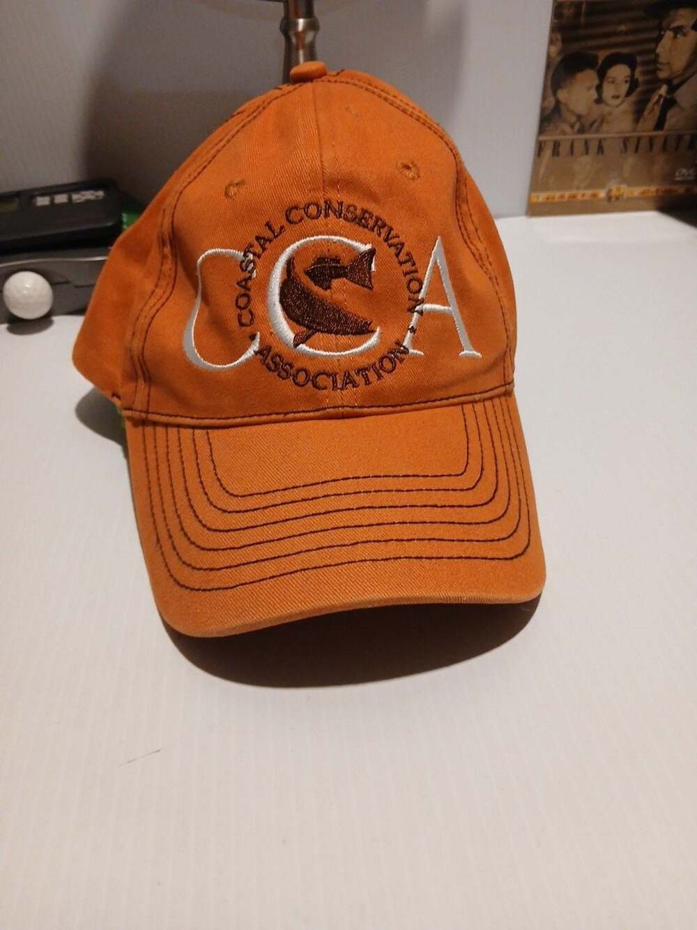 Coastal Conservation Association Hat Orange Embroidered Cotton